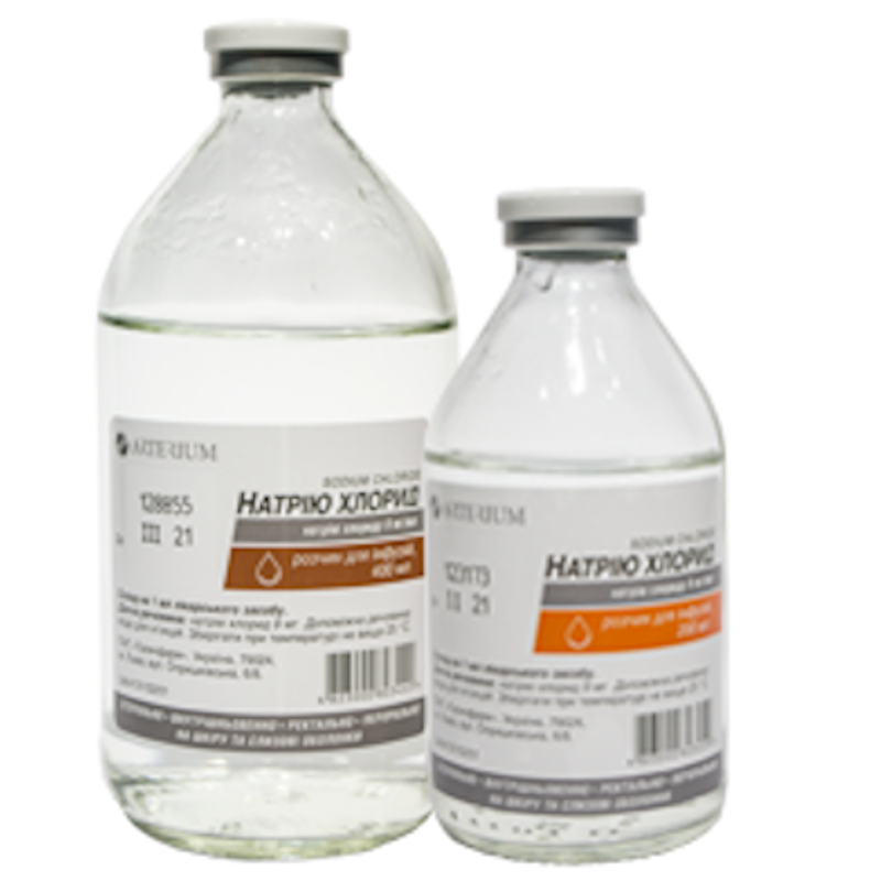 НАТРІЮ ХЛОРИД Розчин для інфузій, 9 мг/мл по 400 мл (9902323165613)